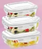 Borosil Set Recta Klip N Store