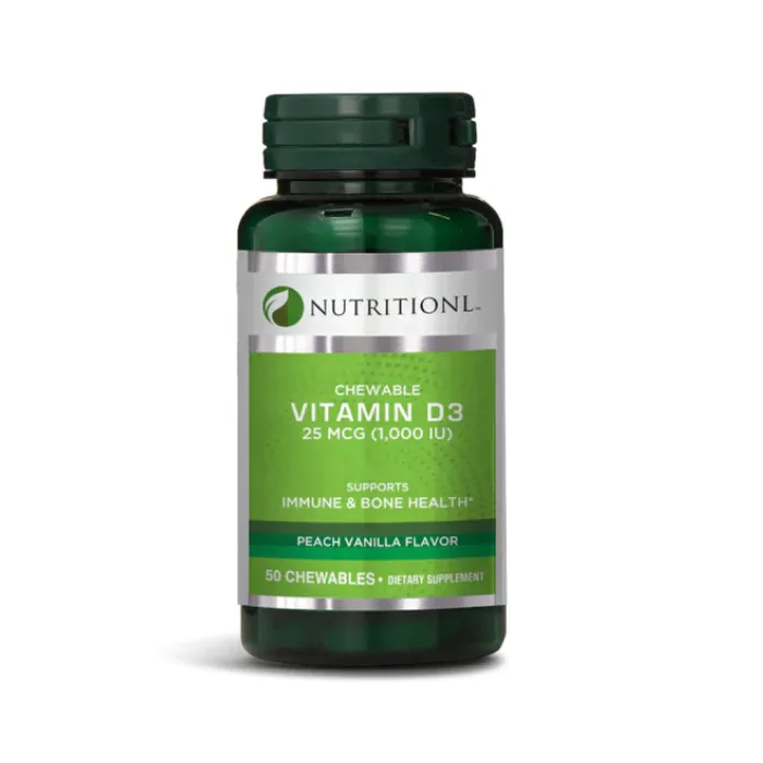 Nutritionl فيتامين D3 قابل للمضغ، 50 حبة للمضغ