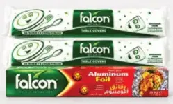 Falcon مفرش سفرة قابل للتحلل فالكون قطعتين + قطعة واحدة من ورق الألمنيوم