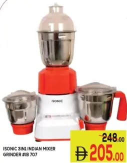 Isonic 3In1 Indian Mixer Grinder #Ib 707