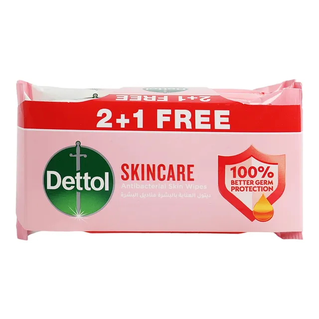 Dettol Skincare Antibacterial Skin Wipes 3 x 10 Wipes