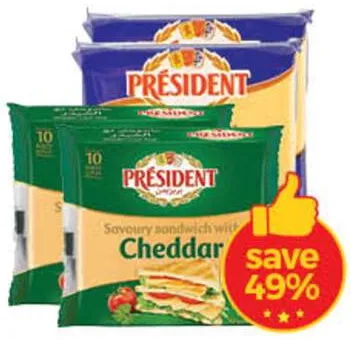 President شرائح جبنة شيدر/عادية بوك