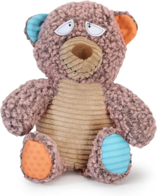 camon Plush Toys Animals with Squeaker (Bear+Cat+Monkey) Dog Toys