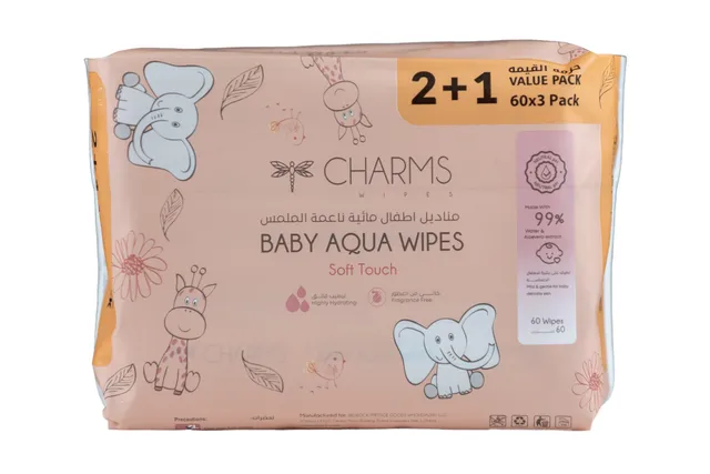 Charms Baby Wipes - 3 x 60's