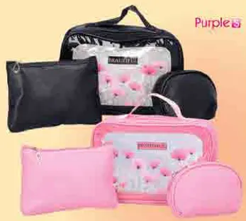 Purple حقيبة مستحضرات تجميل نسائية