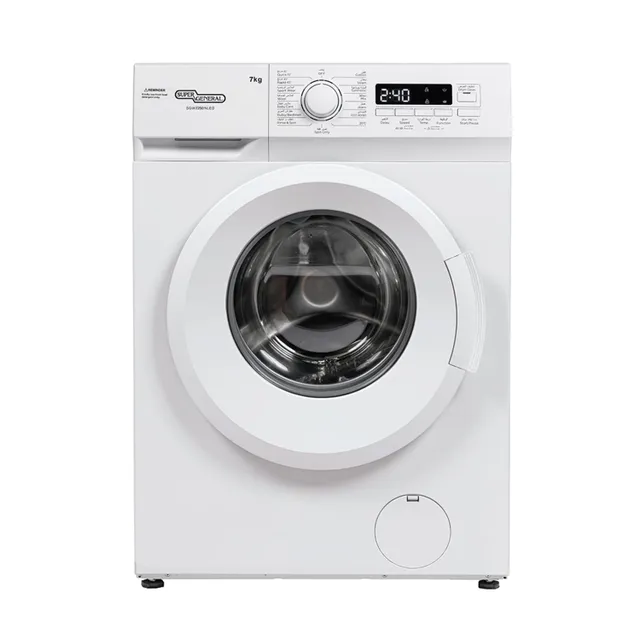 Super General Front Load Washing Machine, 1200 RPM, White, SGW7250NLED