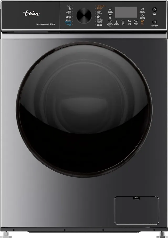 Terim TERWD9614MS Washer / Dryer Combo, 1400 RPM, LED Display, Inverter Motor, 12 Programs, A+++ Energy Rating, Delay Timer, Dark Silver Finish