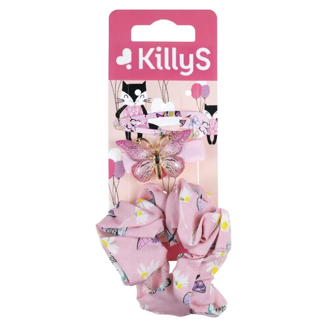 Killys Kids Scrunchie and Snap Clips Hair Accessory Set