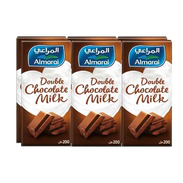 Al Marai Almarai Uht Milk Rich Cream Milk Double Chocolate 200Mlx6Pcs