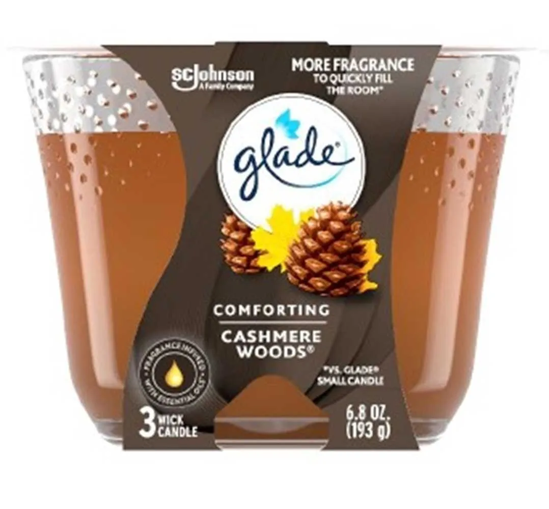Glade شمعة كشمير وودز
