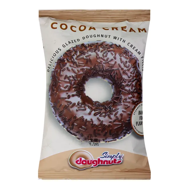 Simply Doughnuts Cocoa Cream Glazed Doughnut