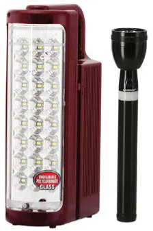 Olsenmark طقم Led للطوارئ قابل للشحن مع كشاف 3sc عدد 24pc