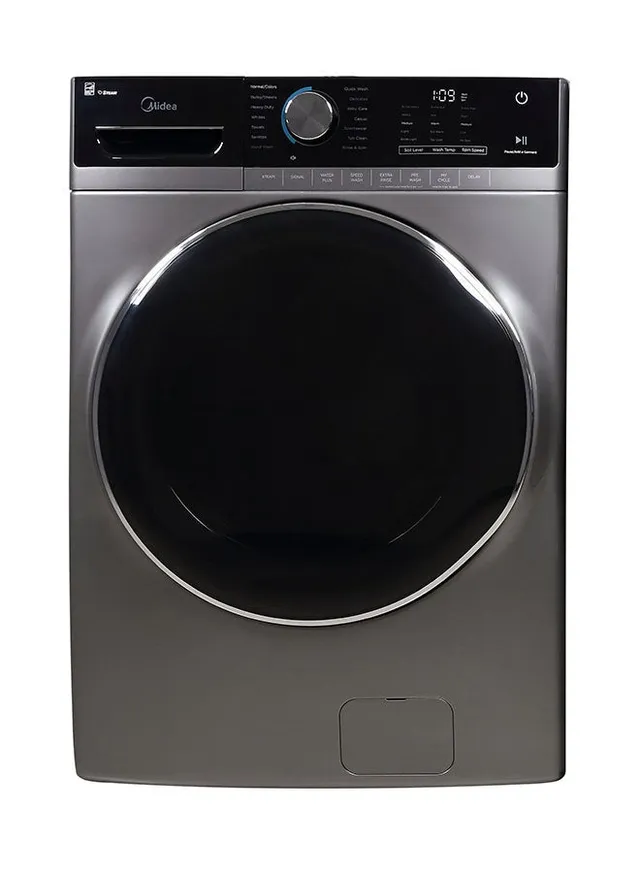 Midea New Edition Front Load Washing Machine with Steam & Pre-Wash, High RPM 1300 Silver Color MF600W210BS