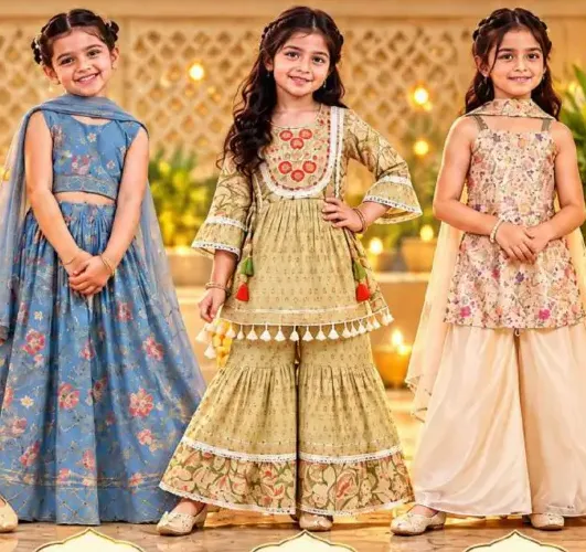 Girls Sharara Skirt Set