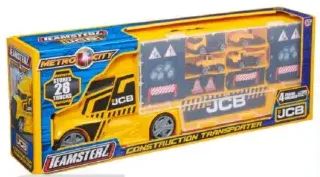 Teamsterz JCB لعبة البناء ترانسبورتر 4 شاحنات