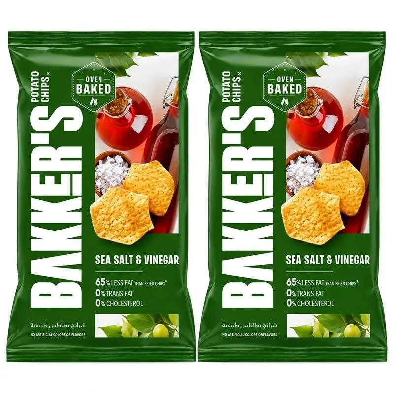 Bakkers رقائق بطاطس بملح البحر والخل