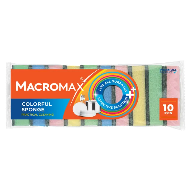 Macromax Colorful Sponge - 10 Pcs