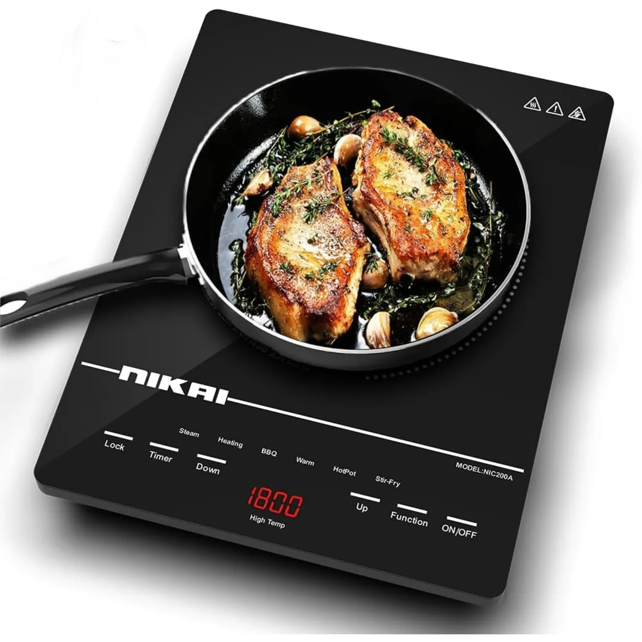Nikai طباخ تحريضي NIC200A 2000W مع شاشة LED - مقاس واحد