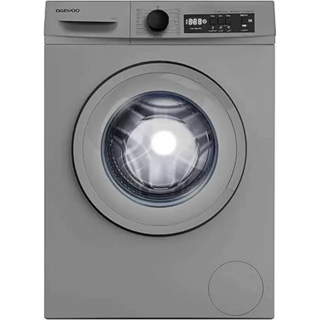 Daewoo Front Load Washing Machine 1200 RPM, 15 Wash Programmes, Drum Clean, Anti Allergy Function, 5 Star Energy Rating, Silver, DWD,7S1211, Made in Turkey, 1 Year Warranty