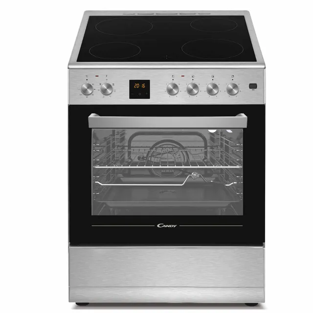 Candy 60cm Electric Cooker CVE660MI/E-19 - 4 Zone Vitro Creamic - Electric 7 Multifunction Oven- 4 Zone Vitro Creamic - Electric 7 Multifunction Oven