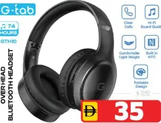 G-tab سماعة رأس بلوتوث Gth10