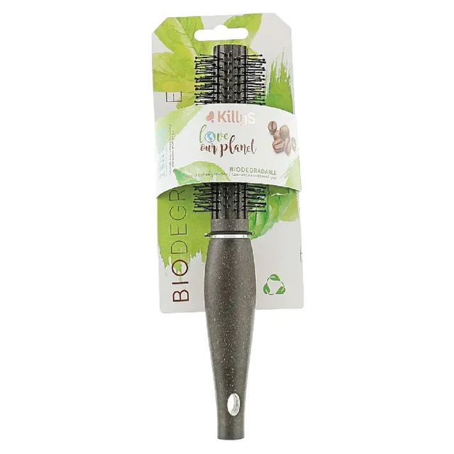 Killys Bio Coffee Grounds Modelling Hair Brush, Eco-Friendly Round Styling Brush
