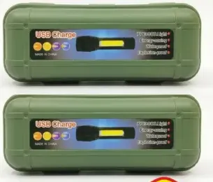 كشاف صغير USB قابل للشحن بعلبة خضراء