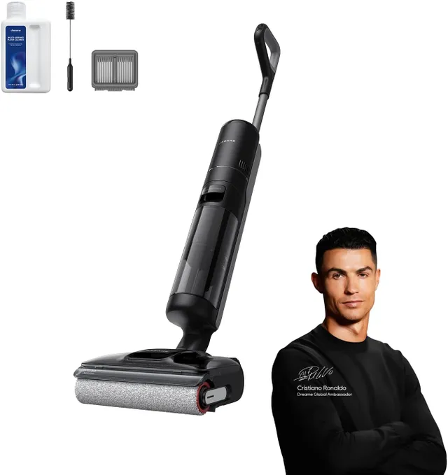 Dreame H12 Dual FlexReach Wet Dry Cordless Vacuum & Mop, 23,000Pa Suction, 6-in-1 Stick Vacuum, 180° Lie-Flat Reach, TangleCut Anti-Tangle, Self-Cleaning with Hot Air Drying, Detachable Battery