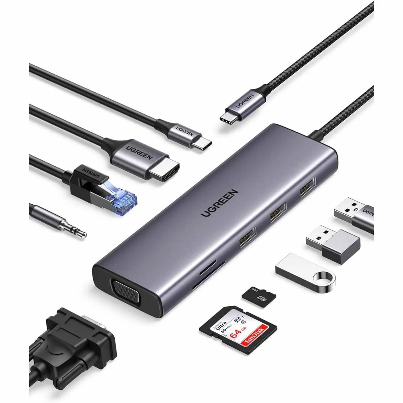 Ugreen موزع USB-C 10 في 1 HubCM498-15601