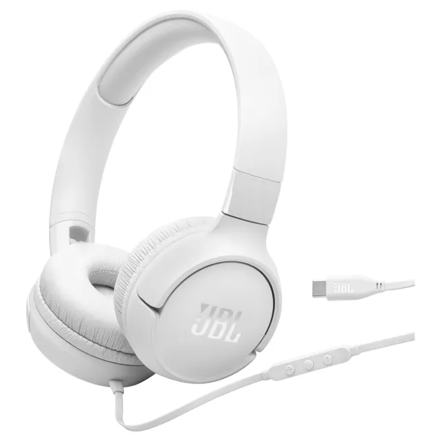 JBL Tune 520C Wired Over-Ear Headphone, White