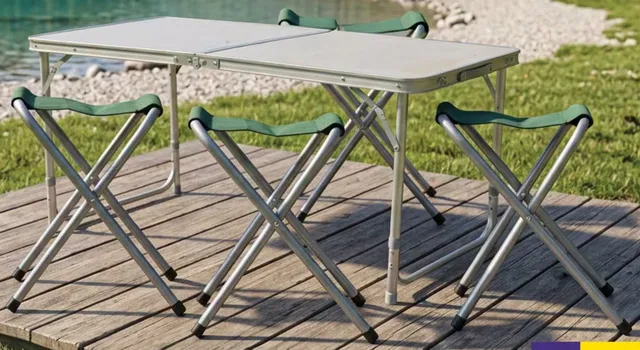 Royalford Camping Folding Table with Chairs