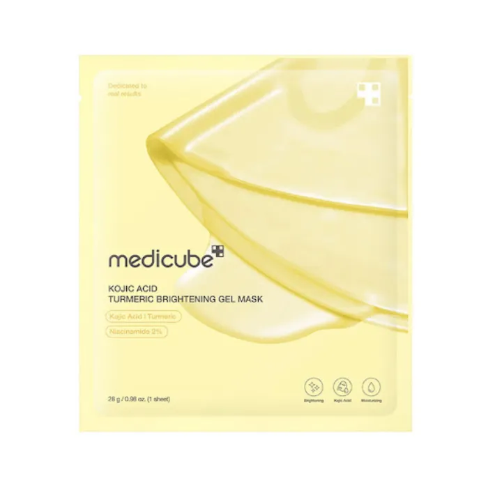 Medicube قناع جل بحمض الكوجيك والكركم، عناية ليلية مفتحة لإشراقة زجاجية، 1 منديل