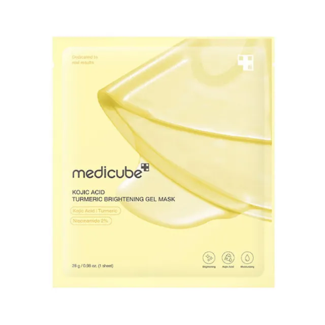 Medicube Kojic Acid Turmeric Gel Mask Sheet, Glass Glow Brightening Overnight Care, 1 Sheet