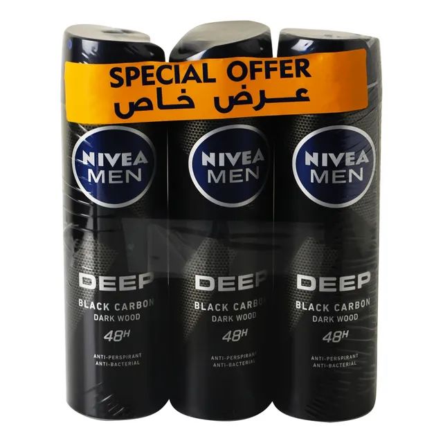 Nivea Deep Black Carbon Dark Wood Deodorant Spray