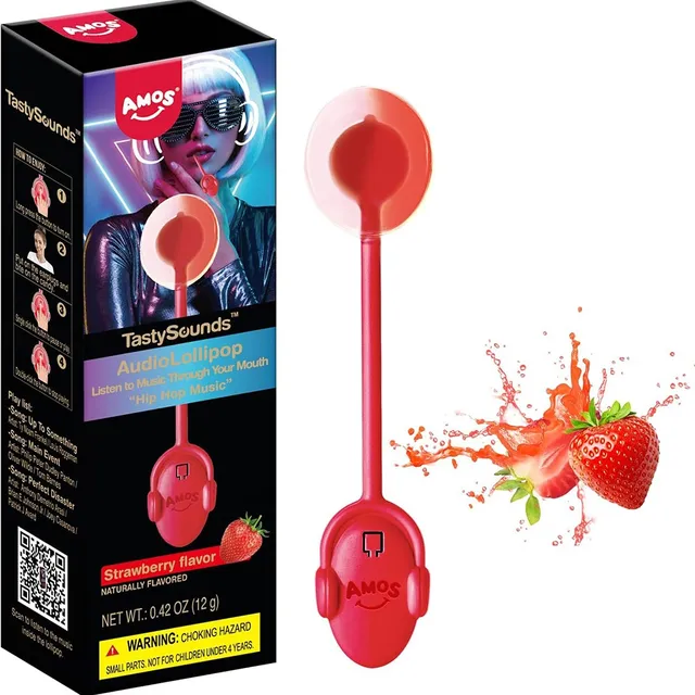 Amos Audio Music Lollipop Sugar Free Strawberry