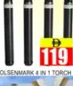 Olsenmark مصباح يدوي 4 في 1
