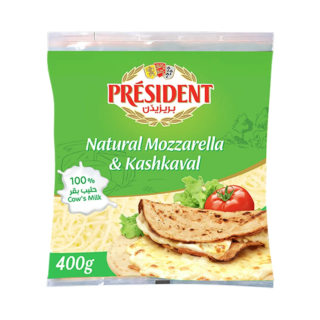 President جبنة موزاريلا وقشقوان طبيعية