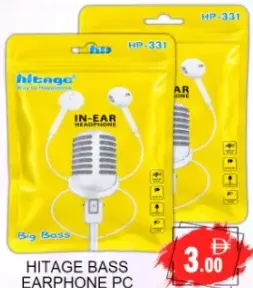 Hitage سماعة أذن باس Hp-331