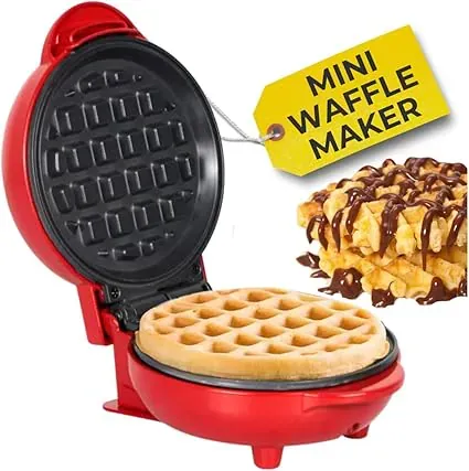 generic BaytElite Mini Waffle Maker 4.5" - Quick Heat-Up Nonstick Waffle Iron, Compact & Easy to Clean, Perfect for Keto, Pancakes, Snacks, & Breakfast - Ideal Waffle Maker for Kids and Families