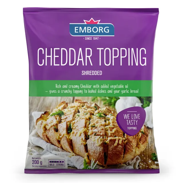Emborg Shredded White Cheddar Topping