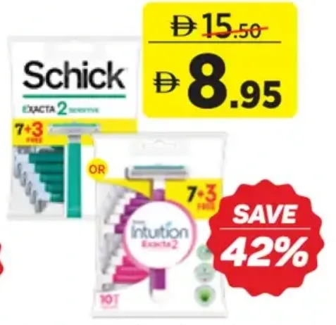 Schick Exacta2 Sensitive Razor ASSORTED