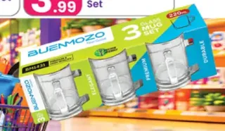 Buenmozo Glass Mug Set 220ml
