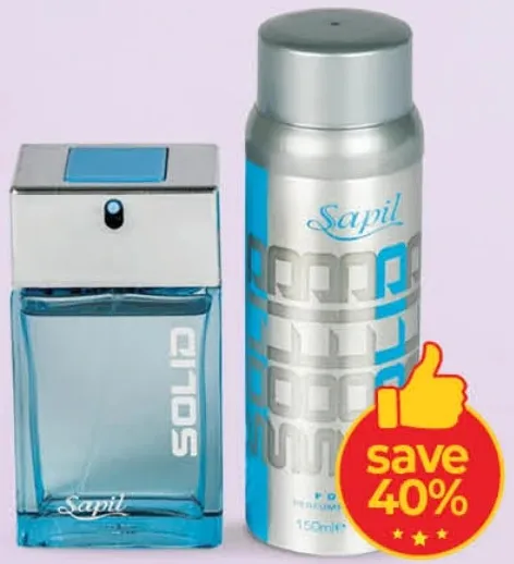 Sapil عطر EDT صلب + بخاخ مزيل العرق