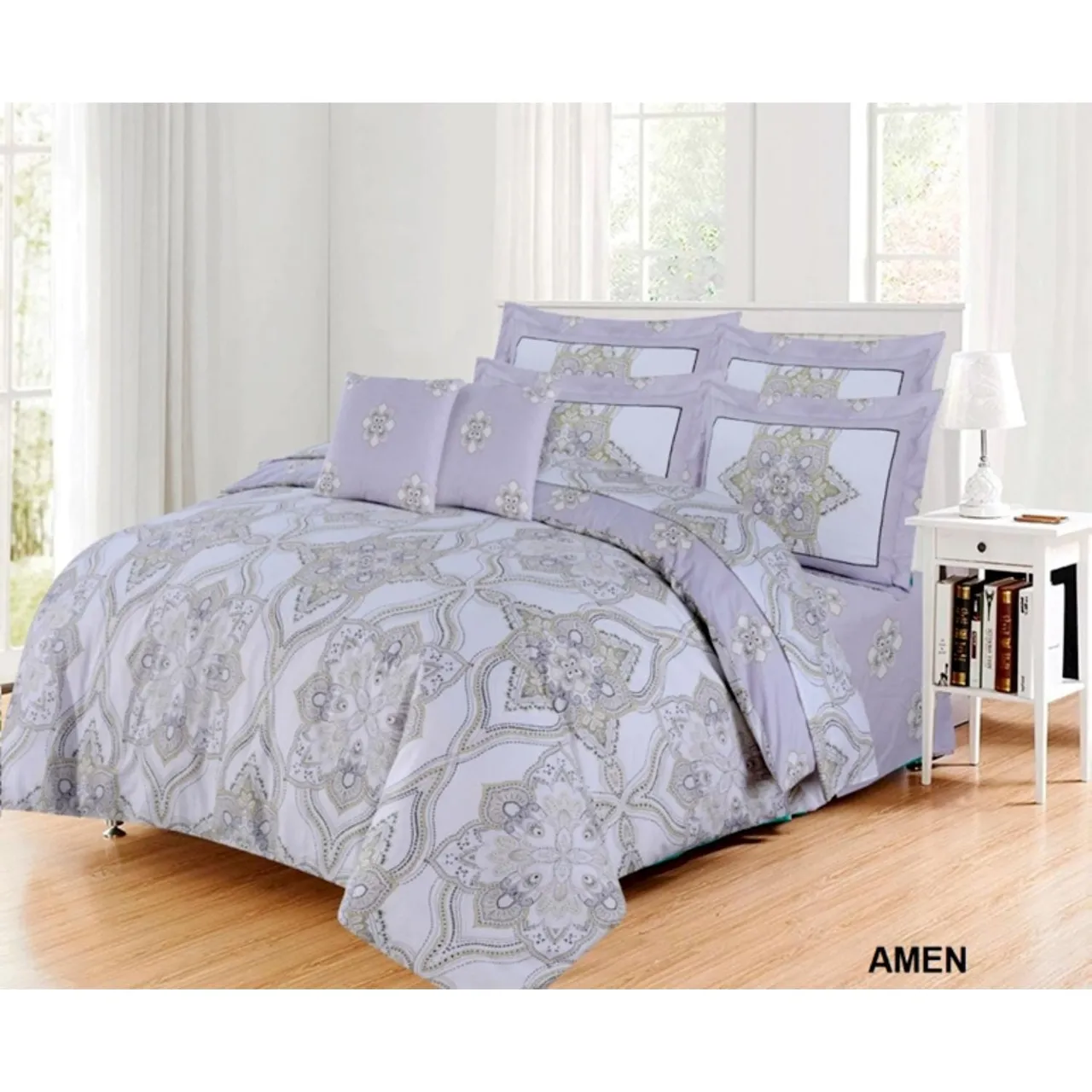 Barbarella طقم شرشف مطاطي قطن مزدوج، 3 pcs، عدد خيوط 144، Amen