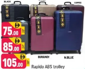 Rapido ABS trolley Black / Champ / Coffee / Burgundy / N.Blue
