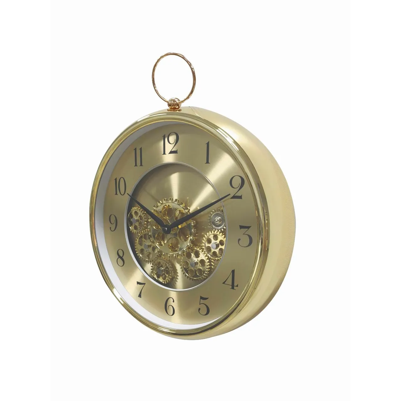 Maple Leaf Home ساعة حائط Gear Ring, ذهبي, بلاستيك