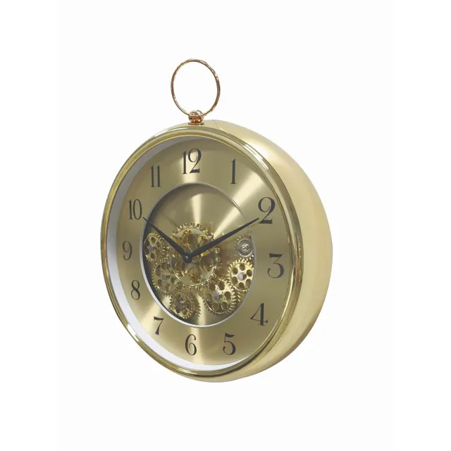 Maple Leaf Home Gear Wall Clock Ring, Gold, Plastic