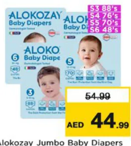 Alokozay Jumbo Baby Diapers Assorted