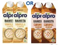 alpro Barista مشروب الشوفان والصويا بنكهة الكراميل أو الفانيليا