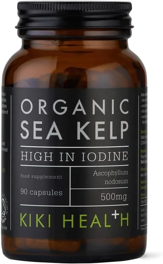 kiki health Organic Sea Kelp - 90 Capsules, 500mg, High in Iodine, 100% Plant-Based, No Fillers